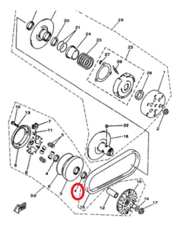 Simering variator 28 x 36 x 4mm Atv Linhai (23804) [2]