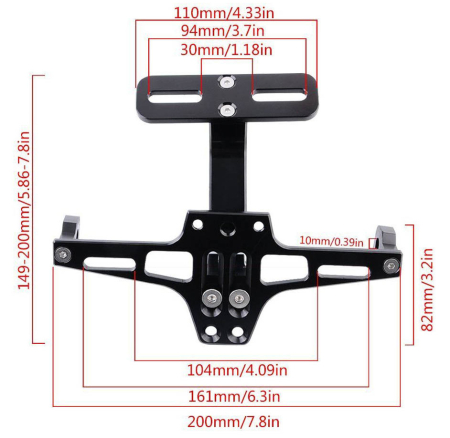 Suport numar inmatriculare moto universal (aluminiu) [1]