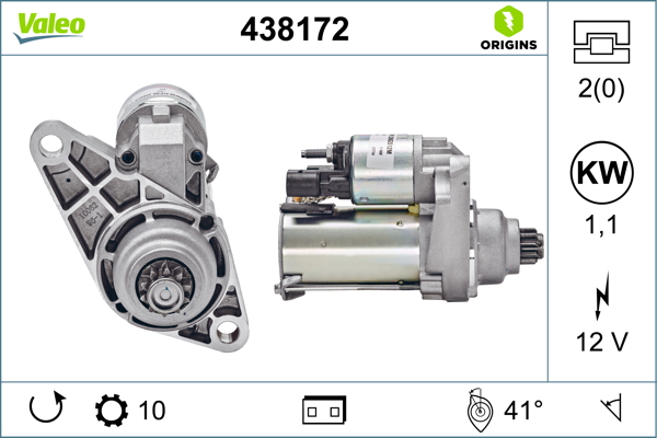 Electromotor potrivit AUDI A1, A3; SEAT ALTEA, ALTEA XL, CORDOBA, IBIZA III, IBIZA IV, IBIZA IV SC, IBIZA IV ST, LEON, TOLEDO III, TOLEDO IV; SKODA FABIA I 1.2-2.0 dupa 1999 - (12V, 1,1kW) [2]