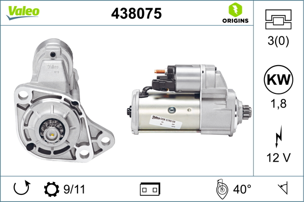Electromotor (12V, 1,8kW) potrivit MERCEDES V (638/2); AUDI A3; FORD GALAXY I; SEAT ALHAMBRA, CORDOBA, CORDOBA VARIO, IBIZA II, INCA, LEON, TOLEDO I, TOLEDO II; SKODA OCTAVIA I 1.4-2.9 08.76-12.10 [1]