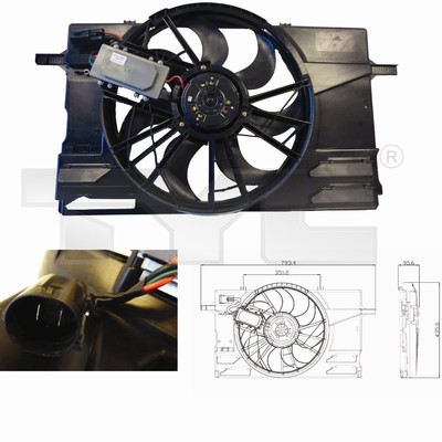 Ventilator radiator (cu carcasa) potrivit VOLVO C30, C70 II, S40 II, V50 1.6-2.5 2004-2013 [1]