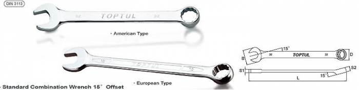 Cheie combinata fixa inelara, Toptul 36mm [2]