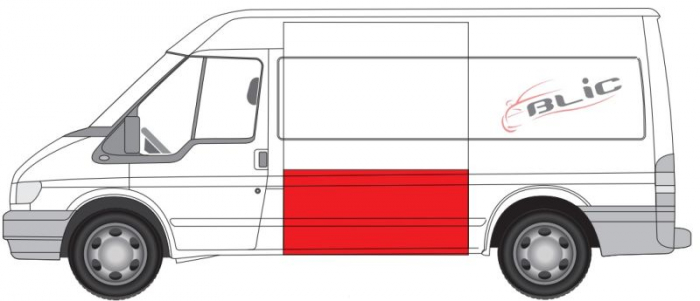 Acoperirea pentru repararea peretilor laterali Stanga model lung; model mediu, partea inferioara, inaltime 73cm potrivit FORD TRANSIT -08.14 [2]