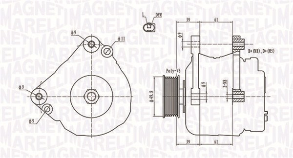 Alternator (12V, 110A) potrivit AUDI A2; SEAT ALTEA, ALTEA XL, CORDOBA, IBIZA III, IBIZA IV, IBIZA IV SC, IBIZA IV ST, LEON, TOLEDO III; SKODA FABIA I, FABIA II, OCTAVIA II 1.4-2.0D 10.99-