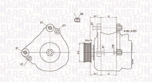 Alternator (12V, 110A) potrivit AUDI A3; SEAT ALTEA, ALTEA XL, IBIZA III, LEON, TOLEDO III; SKODA OCTAVIA II; VW CADDY III, CADDY III MINIVAN, EOS, GOLF PLUS V, GOLF V, GOLF VI 1.6-2.0D 05.03-