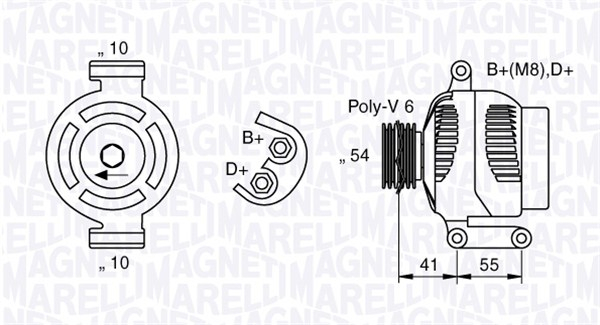 Alternator (12V, 120A) potrivit ALFA ROMEO MITO; FIAT 500, 500 C, DOBLO, DOBLO CARGO, DOBLO MINIVAN, FIORINO MINIVAN, IDEA, PUNTO EVO; LANCIA MUSA 1.3D 01.04-