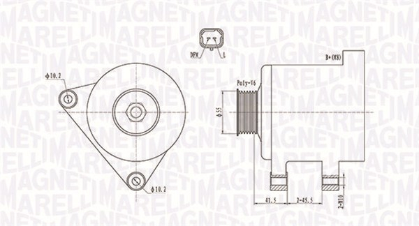 Alternator (12V, 120A) potrivit CITROEN BERLINGO, BERLINGO MULTISPACE, BERLINGO MINIVAN, C2, C3 I, C3 II, C3 PLURIEL, C4, C4 I, C5 I, C5 II, C8, C-ELYSEE, XSARA, XSARA PICASSO 1.4-2.2 06.96-