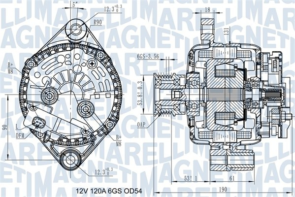 Alternator (12V, 120A) potrivit OPEL ASTRA H, ASTRA H KOMBI 1.9D 09.04-10.10