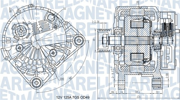 Alternator (12V, 125A) potrivit RENAULT GRAND SCENIC II, MEGANE II, SCENIC II 1.9D 2.0 11.02-