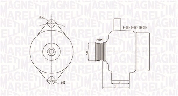 Alternator (12V, 130A) potrivit OPEL ASTRA H, ASTRA H GTC, ASTRA H KOMBI, SIGNUM, VECTRA C, VECTRA C GTS, ZAFIRA B; SAAB 9-3 1.9D 04.04-04.15