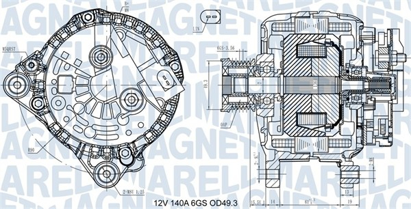 Alternator (12V, 140A) potrivit AUDI A1, A3; SEAT ALTEA, ALTEA XL, IBIZA IV, IBIZA IV SC, IBIZA IV ST, LEON, TOLEDO IV; SKODA FABIA II, RAPID, ROOMSTER, ROOMSTER PRAKTIK 1.2-1.8 12.06-