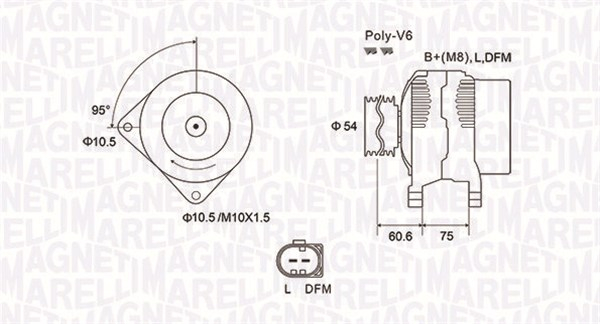 Alternator (12V, 150A) potrivit BMW 3 (E46), 5 (E39), X3 (E83), X5 (E53); LAND ROVER FREELANDER I 2.0D/2.5D/3.0D 01.96-08.10 [3]