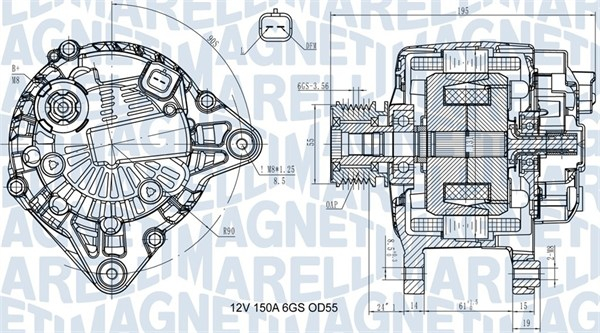 Alternator (12V, 150A) potrivit DACIA DOKKER, DOKKER EXPRESS MINIVAN, DUSTER, DUSTER SUV 1.5D 10.10-