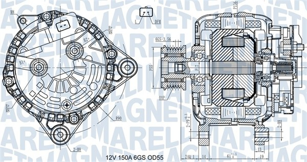 Alternator (12V, 150A) potrivit NISSAN CUBE, MICRA III, NOTE, NV200, NV200 EVALIA, QASHQAI I; RENAULT GRAND SCENIC II, MEGANE II, MEGANE II KOMBI, SCENIC II 1.5D 08.03-