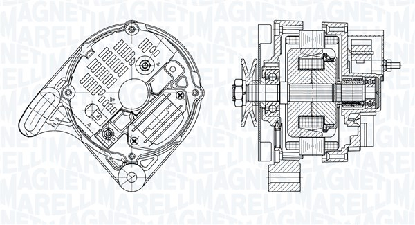 Alternator (12V, 45A) potrivit FIAT PANDA, PANDA HATCHBACK, TIPO, UNO; LANCIA Y10 0.8 1.0 1.1 10.84-07.04