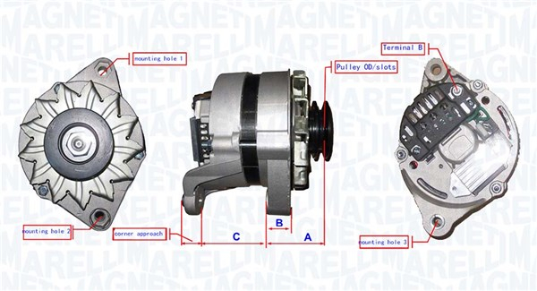 Alternator (12V, 50A) potrivit FIAT CINQUECENTO, ELBA, FIORINO 0.7/1.4/1.5 12.91-01.98 [2]