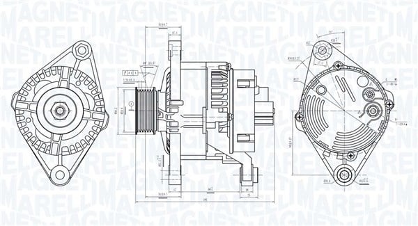 Alternator (12V, 65A) potrivit CITROEN JUMPY I; FIAT BRAVA, BRAVO I, PALIO, PUNTO, STRADA; PEUGEOT EXPERT 1.0-1.9D 01.94-12.06