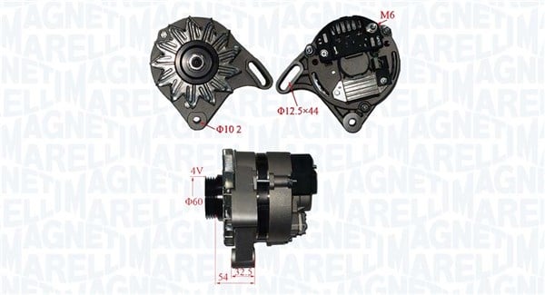 Alternator (12V, 65A) potrivit FIAT 126, CINQUECENTO, PANDA, PANDA HATCHBACK, SEICENTO 600, UNO; LANCIA Y10 0.65 1.0 1.1 07.81-01.10