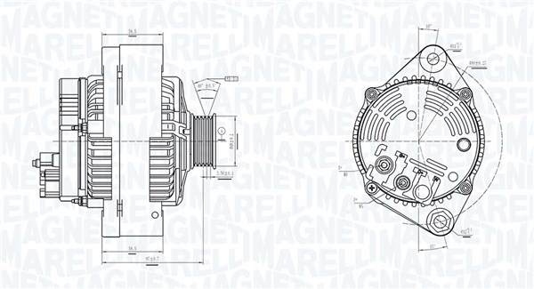 Alternator (12V, 65A) potrivit MG MG ZR; ROVER 100, 100 METRO, 200, 200 II, 25 I, 400, 400 II, 45 I, COUPE 1.1-1.8 03.90-05.05