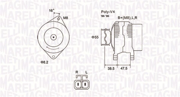 Alternator (12V, 70A) potrivit HYUNDAI ATOS, GETZ, I10 I; KIA PICANTO I 1.0 1.1 03.01-12.13