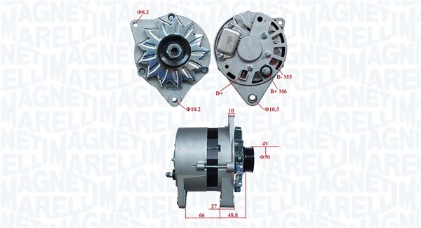 Alternator (12V, 70A) potrivit SKODA FAVORIT, FAVORIT FORMAN, FELICIA I, FELICIA II 1.3 05.89-04.02