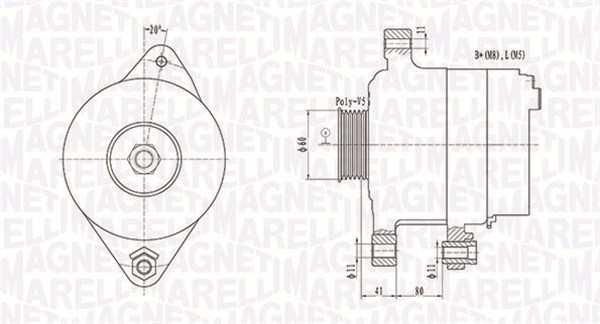 Alternator (12V, 75A) potrivit FIAT DUCATO 1.9D 03.94-04.02