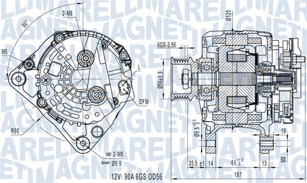 Alternator (12V, 90A) potrivit AUDI A2; SKODA FABIA I, OCTAVIA I 1.4 10.99-12.10