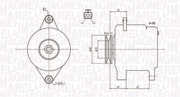 Alternator (12V, 90A) potrivit NISSAN ALMERA II, PICK UP, X-TRAIL I 2.2D 2.5D 05.98-01.13