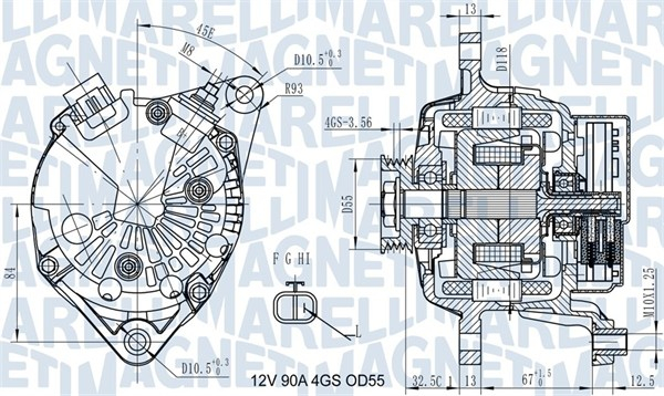 Alternator (12V, 90A) potrivit NISSAN MICRA III 1.0 1.2 01.03-06.10