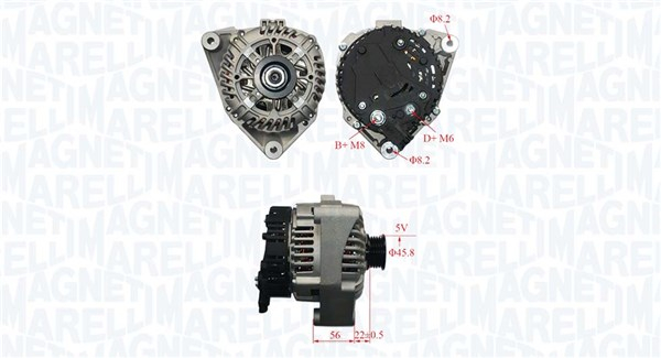 Alternator (12V, 95A) potrivit BMW 3 (E36), 5 (E34); OPEL OMEGA B 2.5D 09.91-07.03