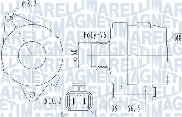 Alternator (14V, 100A) potrivit OPEL ASTRA H, ASTRA H CLASSIC, ASTRA H GTC, ASTRA H KOMBI, CORSA D, MERIVA A, MERIVA B, ZAFIRA B, ZAFIRA B MINIVAN 1.7D 08.06-