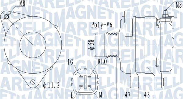 Alternator (14V, 100A) potrivit TOYOTA AURIS, COROLLA, URBAN CRUISER, YARIS 1.4D 08.05-07.14