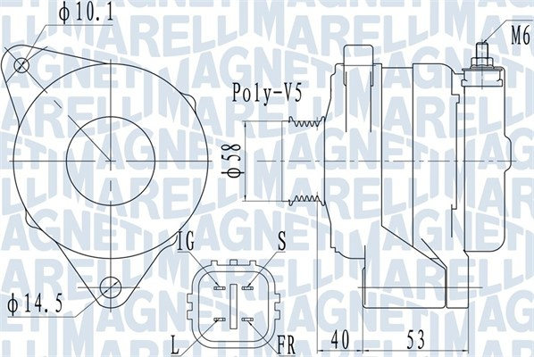 Alternator (14V, 100A) potrivit TOYOTA AVENSIS, COROLLA, COROLLA VERSO 2.0D 01.02-03.09