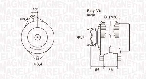 Alternator (14V, 100A) potrivit VOLVO 850, 960, 960 II, S40 I, S90 I, V40, V70 I, V90 I; RENAULT LAGUNA I, SAFRANE II 1.6-2.9 08.90-12.04