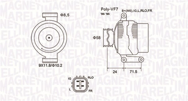 Alternator (14V, 100A) TOYOTA AURIS, AVENSIS, COROLLA, COROLLA VERSO, VERSO 2.0D 2.2D intre 2005-2018