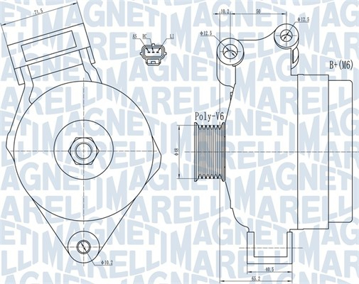 Alternator (14V, 105A) potrivit FORD FOCUS II 1.4 07.04-09.12 [3]