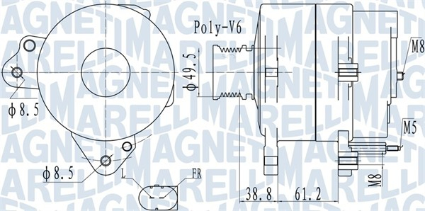 Alternator (14V, 110A) potrivit AUDI A3; VW AMAROK, CRAFTER 30-35, CRAFTER 30-50, MULTIVAN T5, MULTIVAN T6, TRANSPORTER T5, TRANSPORTER T6, TRANSPORTER T6 CARAVELLE T6 1.4 2.0D 09.07-12.19