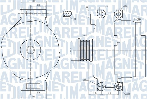 Alternator (14V, 110A) potrivit BMW 1 (E81), 1 (E82), 1 (E87), 3 (E90) 1.6 2.0 06.04-10.13