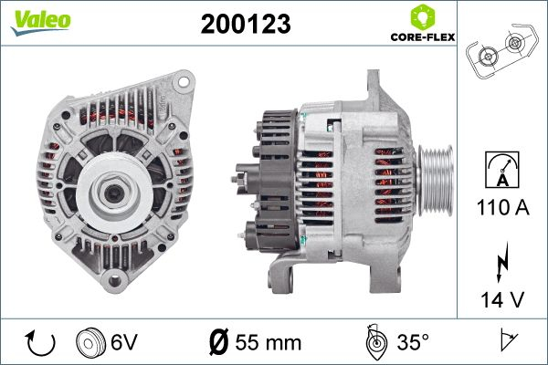 Alternator (14V, 110A) potrivit RENAULT ESPACE III, LAGUNA I, SAFRANE II 2.2D 11.93-03.01