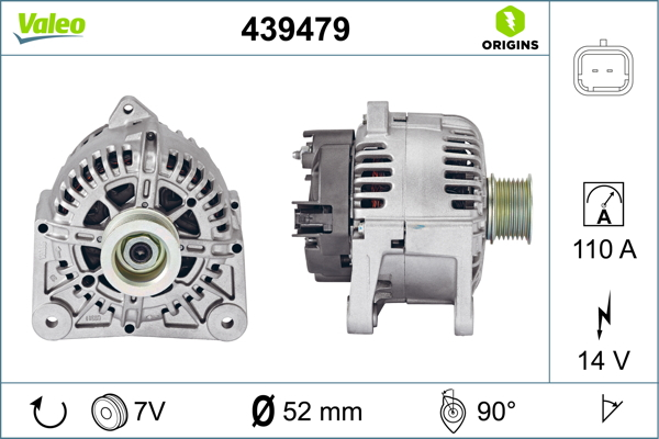 Alternator (14V, 110A) potrivit RENAULT GRAND SCENIC II, LAGUNA II, MEGANE II, SCENIC II 1.9D 2.0 11.02-