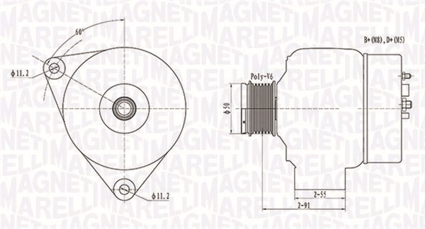 Alternator (14V, 115A) MERCEDES C (W202), CLK (A208), CLK (C208), E (W210), G (W463), M (W163), SL (R129), SPRINTER 3-T (903), SPRINTER 4-T (904), V (638 2), VITO (638); VW LT 28-35 II 2.0-5.4 dupa 19