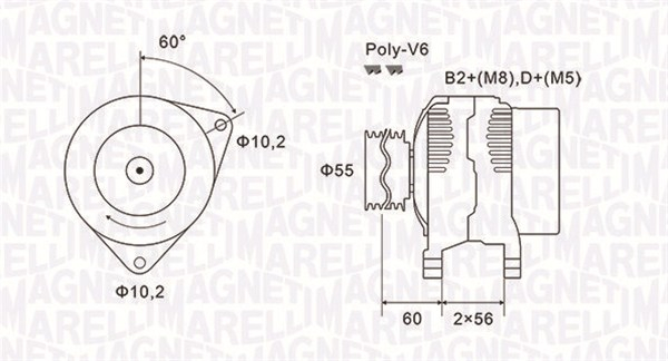 Alternator (14V, 120A) OPEL ASTRA G, OMEGA B, SIGNUM, VECTRA B, VECTRA C, VECTRA C GTS, ZAFIRA A 2.0D 2.2D intre 1997-2008