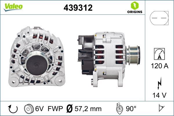 Alternator (14V, 120A) potrivit AUDI A2, A3, A4 B5, A6 C4, A6 C5, TT; FORD GALAXY I; SEAT ALHAMBRA, AROSA, CORDOBA, CORDOBA VARIO, IBIZA II, IBIZA III, IBIZA IV, IBIZA IV SC 1.0-3.2 02.90-08.15