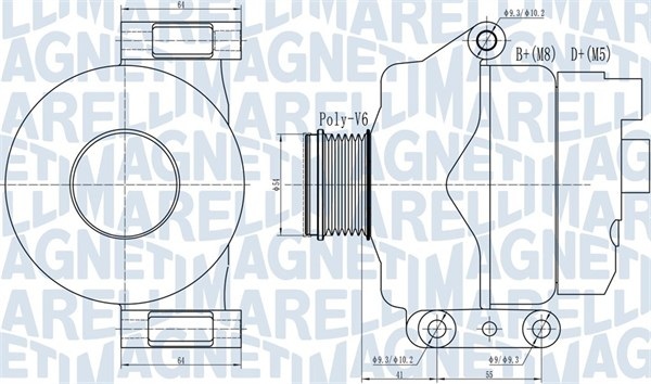 Alternator (14V, 120A) potrivit CITROEN NEMO, NEMO MINIVAN; FIAT FIORINO MINIVAN, GRANDE PUNTO, PANDA, PUNTO, PUNTO EVO, PUNTO EVO HATCHBACK; PEUGEOT BIPPER TEPEE 1.3D 03.09-