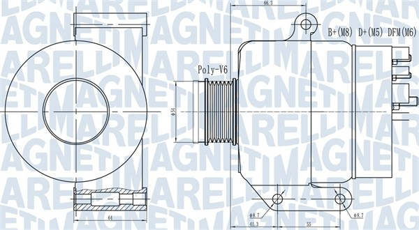 Alternator (14V, 120A) potrivit FIAT QUBO; LANCIA MUSA; OPEL ASTRA H, ASTRA H GTC, ASTRA H KOMBI, CORSA C, CORSA C HATCHBACK, MERIVA A, TIGRA 1.3D 06.03-