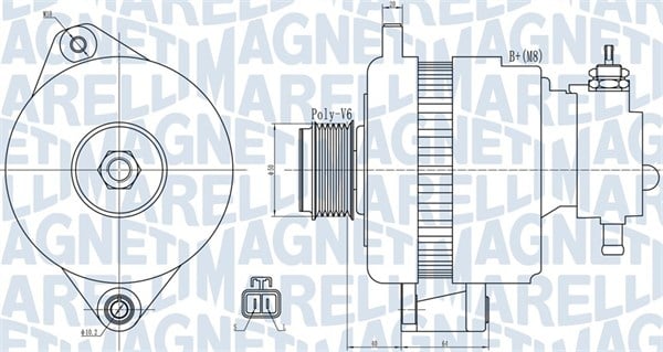 Alternator (14V, 120A) potrivit HYUNDAI GRANDEUR, I30, SONATA V; KIA CARENS III, CEE D, MAGENTIS II 2.0D 2.2D 11.05-