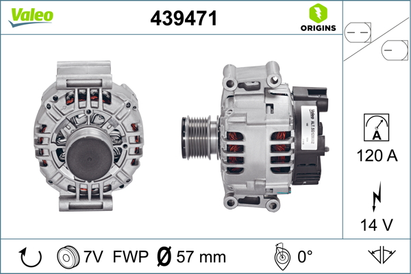 Alternator (14V, 120A) potrivit MERCEDES C (CL203), C T-MODEL (S203), C (W203), CLC (CL203), CLK (A209), CLK (C209), E (W211), SLK (R171) 1.8 1.8CNG 05.02-06.11