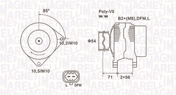 Alternator (14V, 120A) potrivit OPEL ASTRA H, ASTRA H CLASSIC, ASTRA H GTC, SIGNUM, VECTRA C, VECTRA C GTS, ZAFIRA B, ZAFIRA B/MINIVAN 1.6/1.6LPG/1.8 07.05- [3]