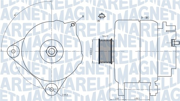 Alternator (14V, 120A) potrivit RENAULT CLIO III, CLIO IV, MODUS, TWINGO II, WIND 1.2 1.2ALK 1.2LPG 12.04-