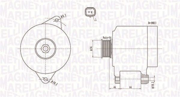 Alternator (14V, 120A) RENAULT ESPACE III, LAGUNA I, MEGANE I, MEGANE I CLASSIC, MEGANE I COACH, SCENIC I 1.9D intre 1997-2003